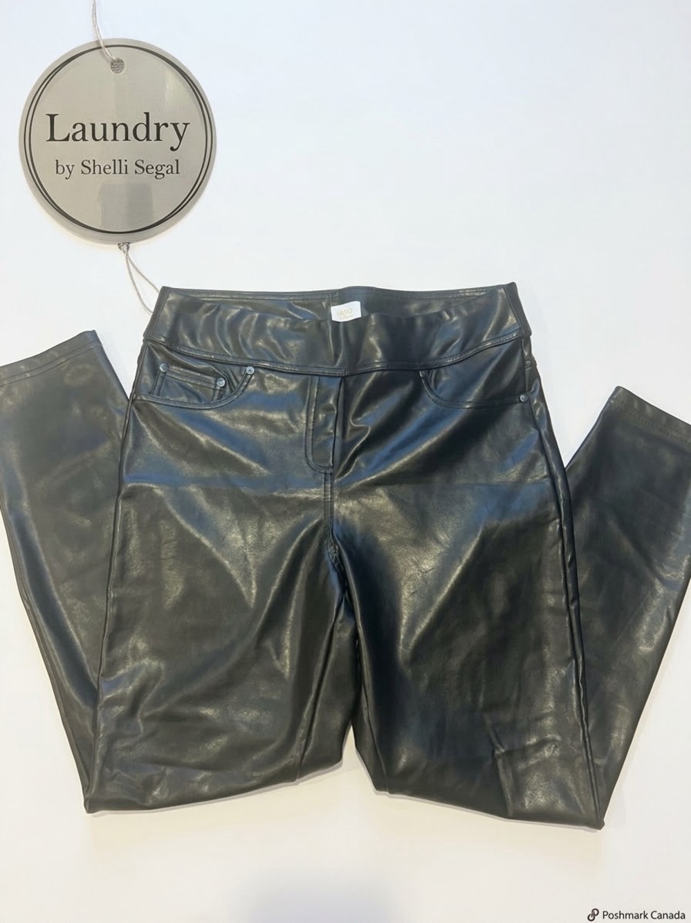 Laundry by Shelli Segal Faux Leather Pull-On Pants Black Size L